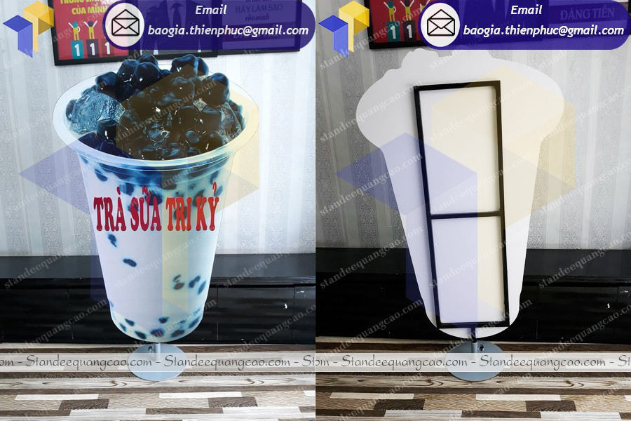 standee hình ly trà sữa