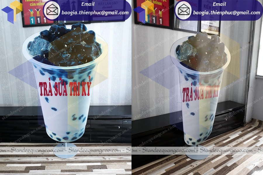 mockup ly trà sữa